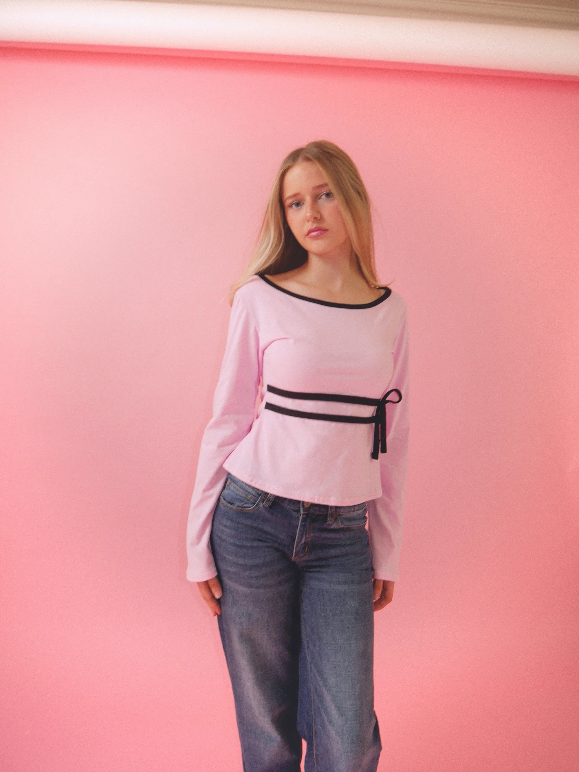Antoinette - Baby Pink Cotton Long Sleeve