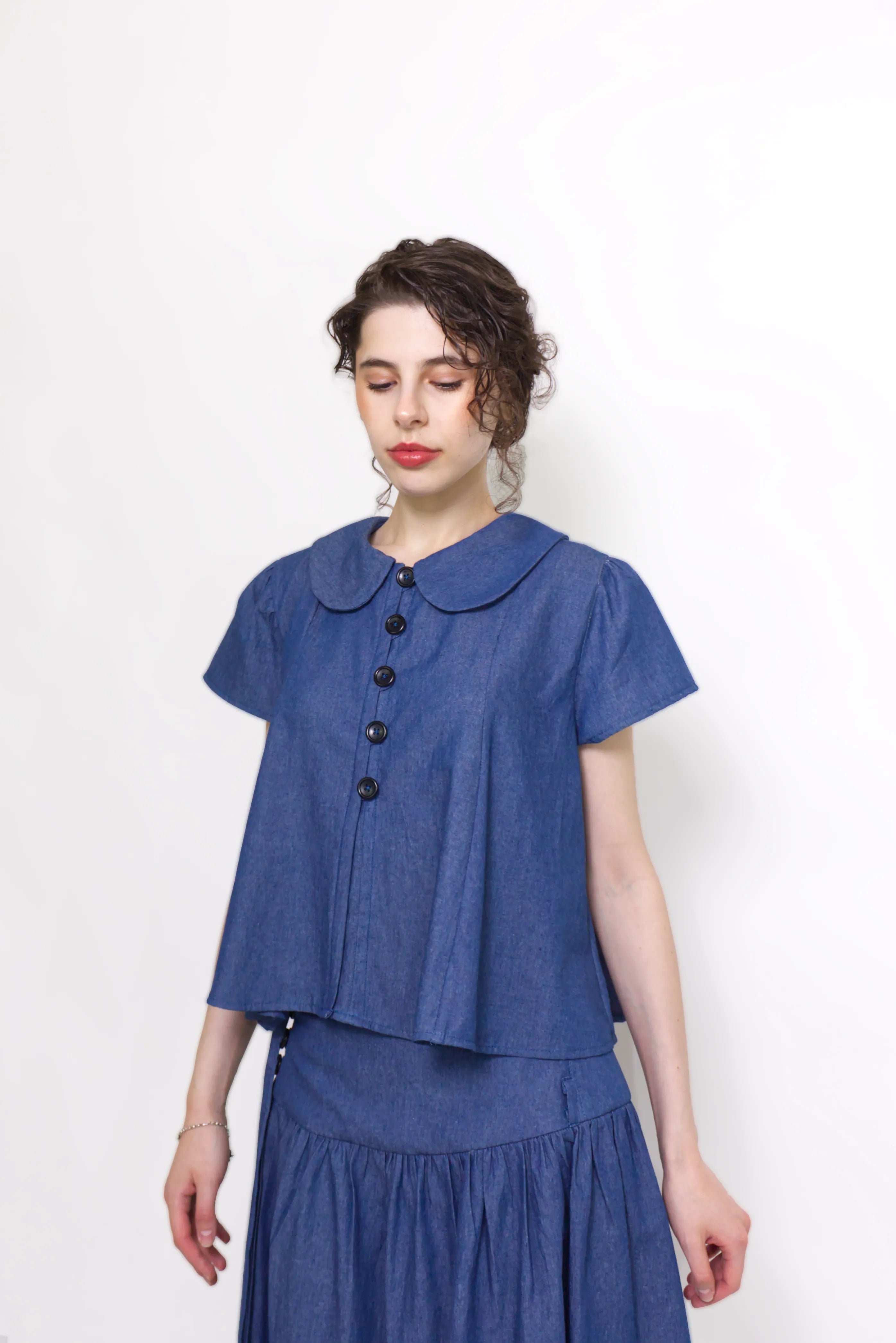 Posie Chambray Flowy Blouse