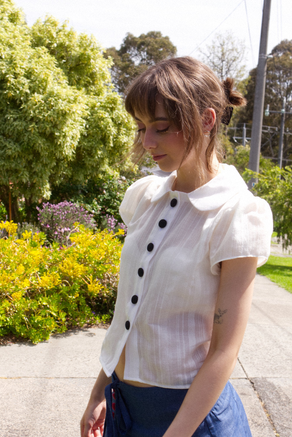 Odette Ivory Cotton Blouse