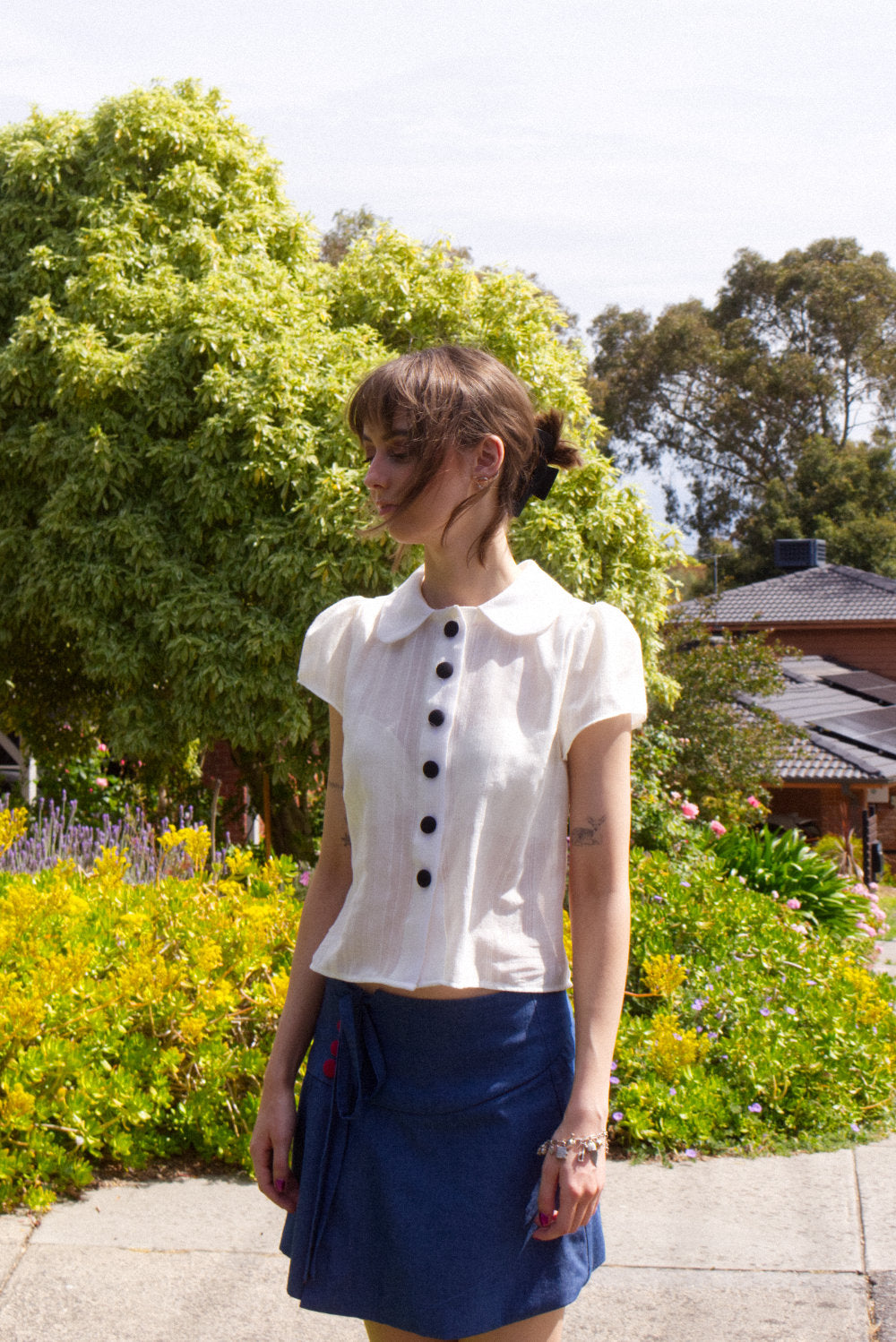 Odette Ivory Cotton Blouse