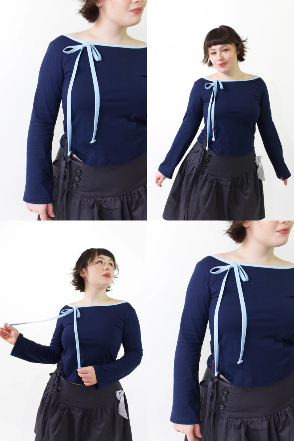 Jane - Cotton Boat Neck Top