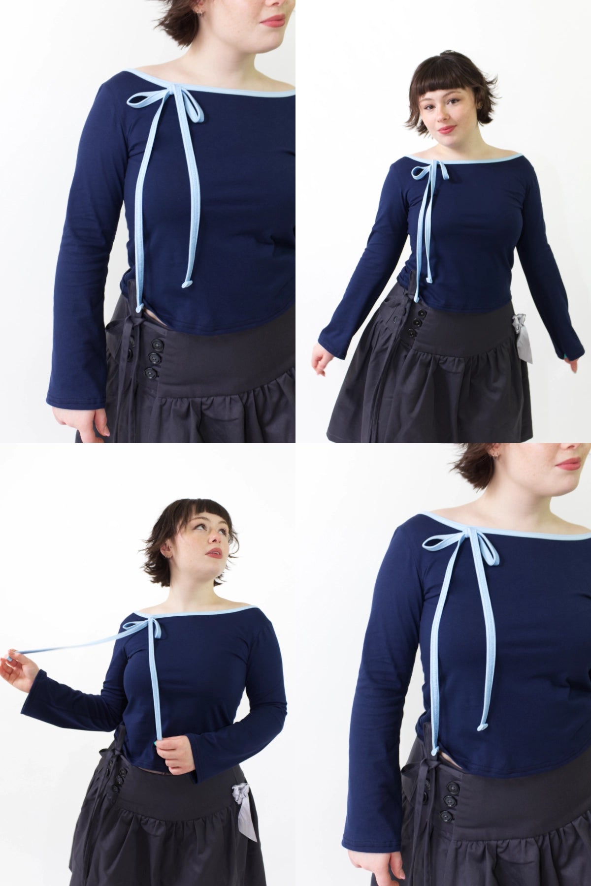 Jane - Cotton Boat Neck Top