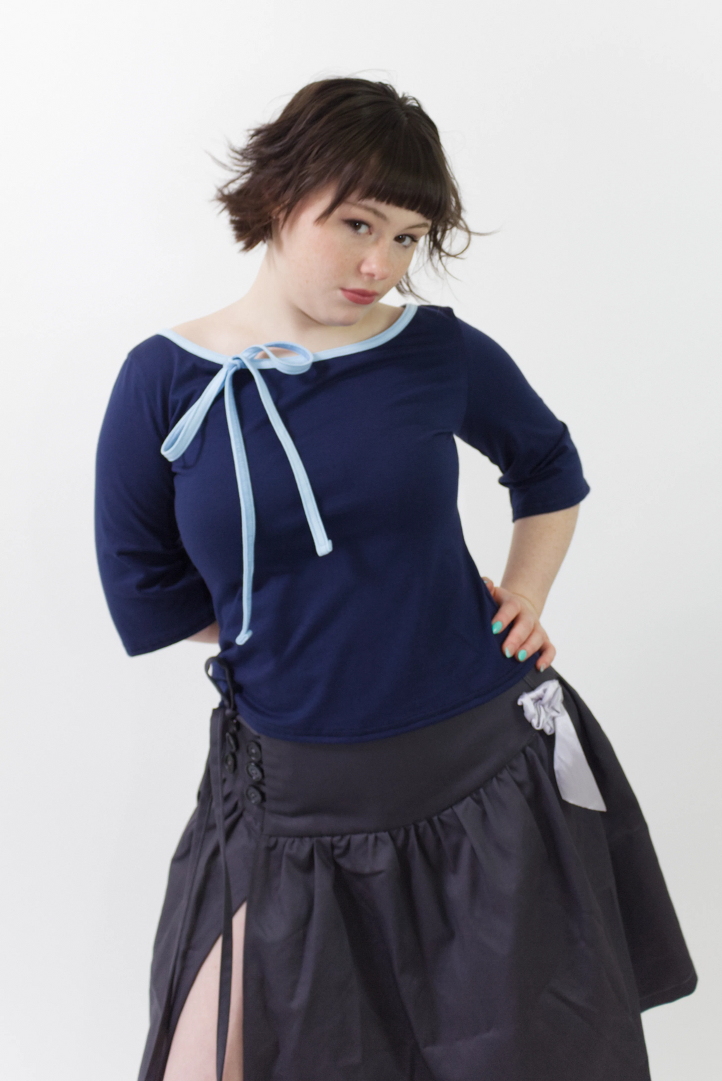 Jane - Cotton Boat Neck Top