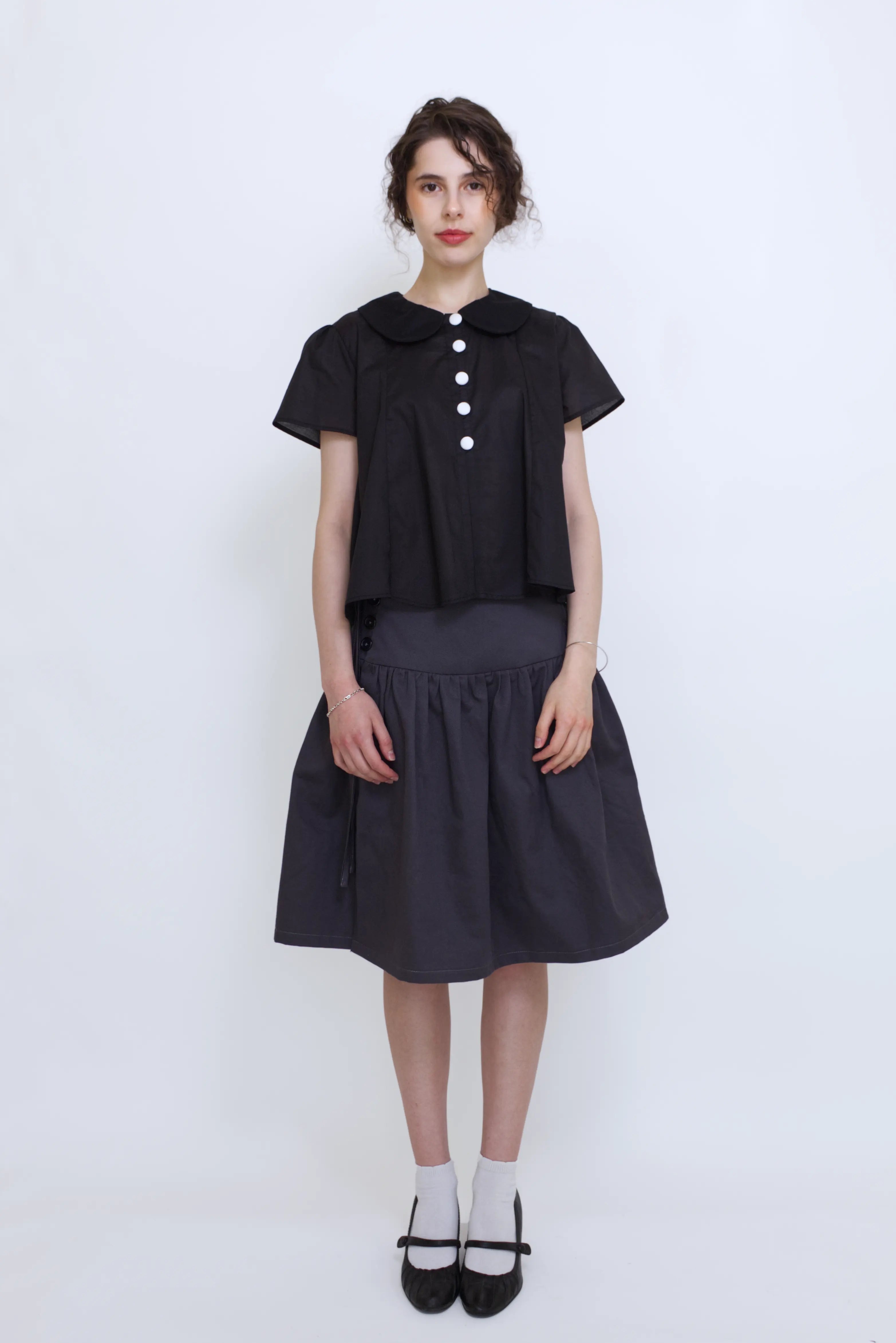 Odile Black Cotton Blouse