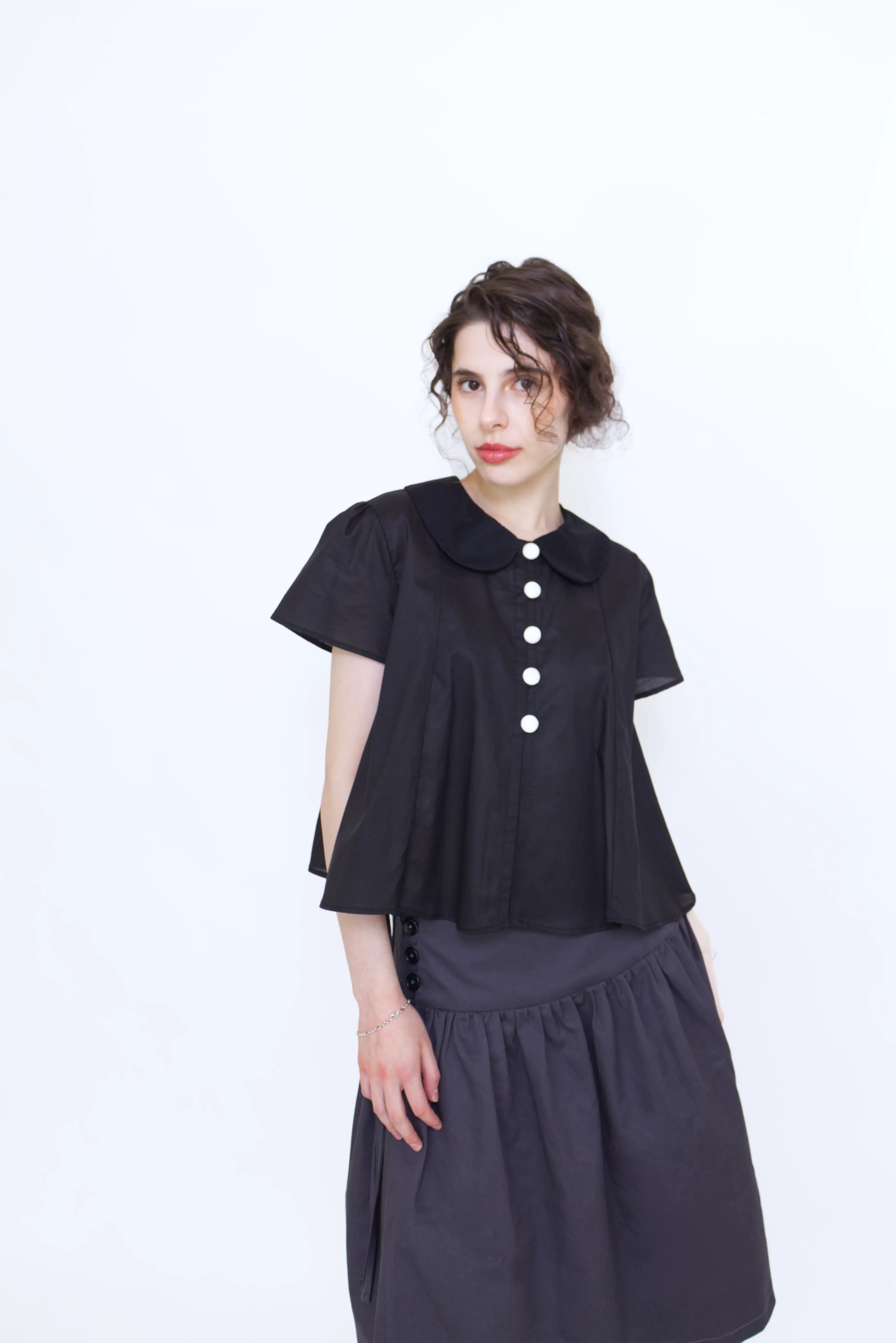 Odile Black Cotton Blouse