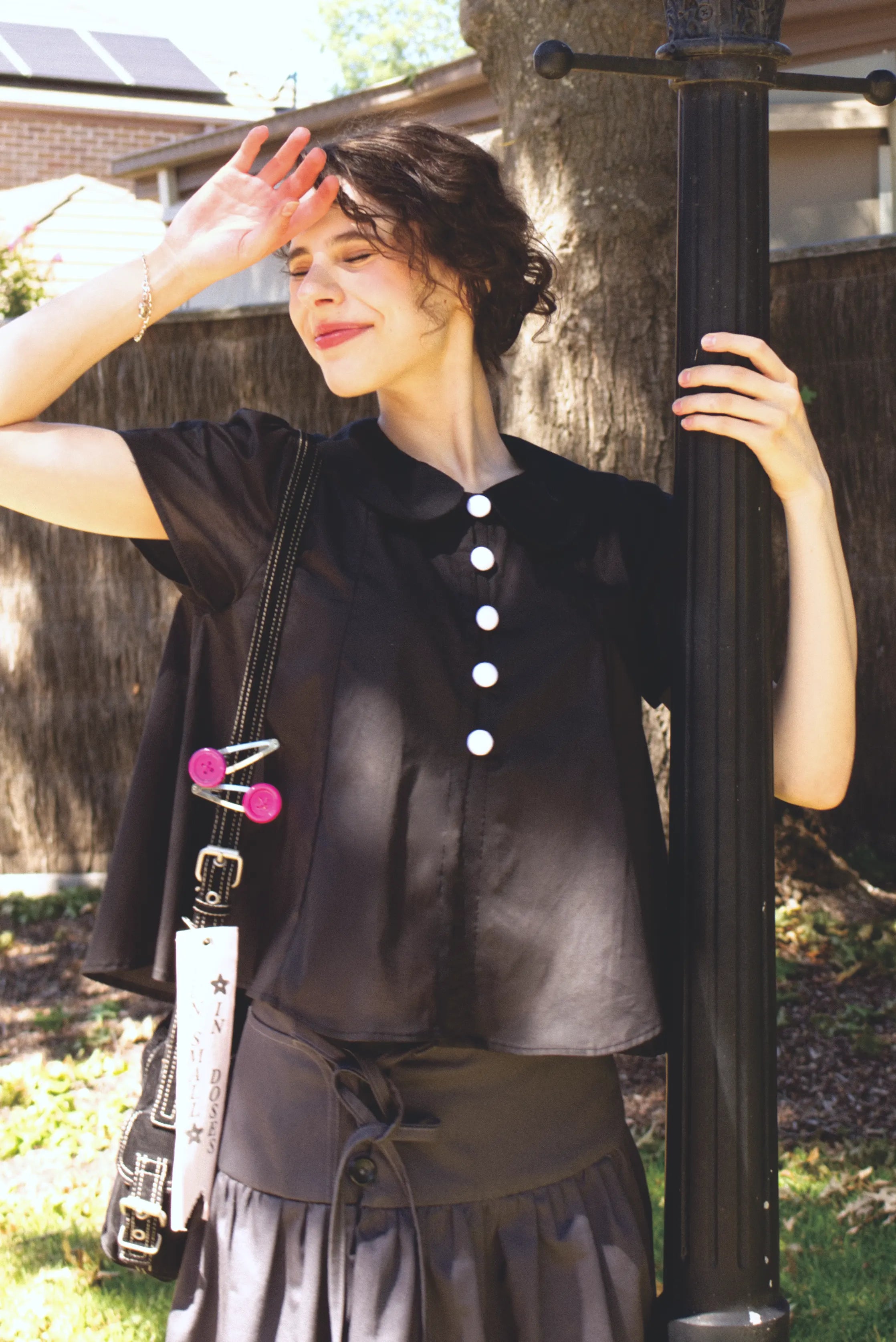 Odile Black Cotton Blouse