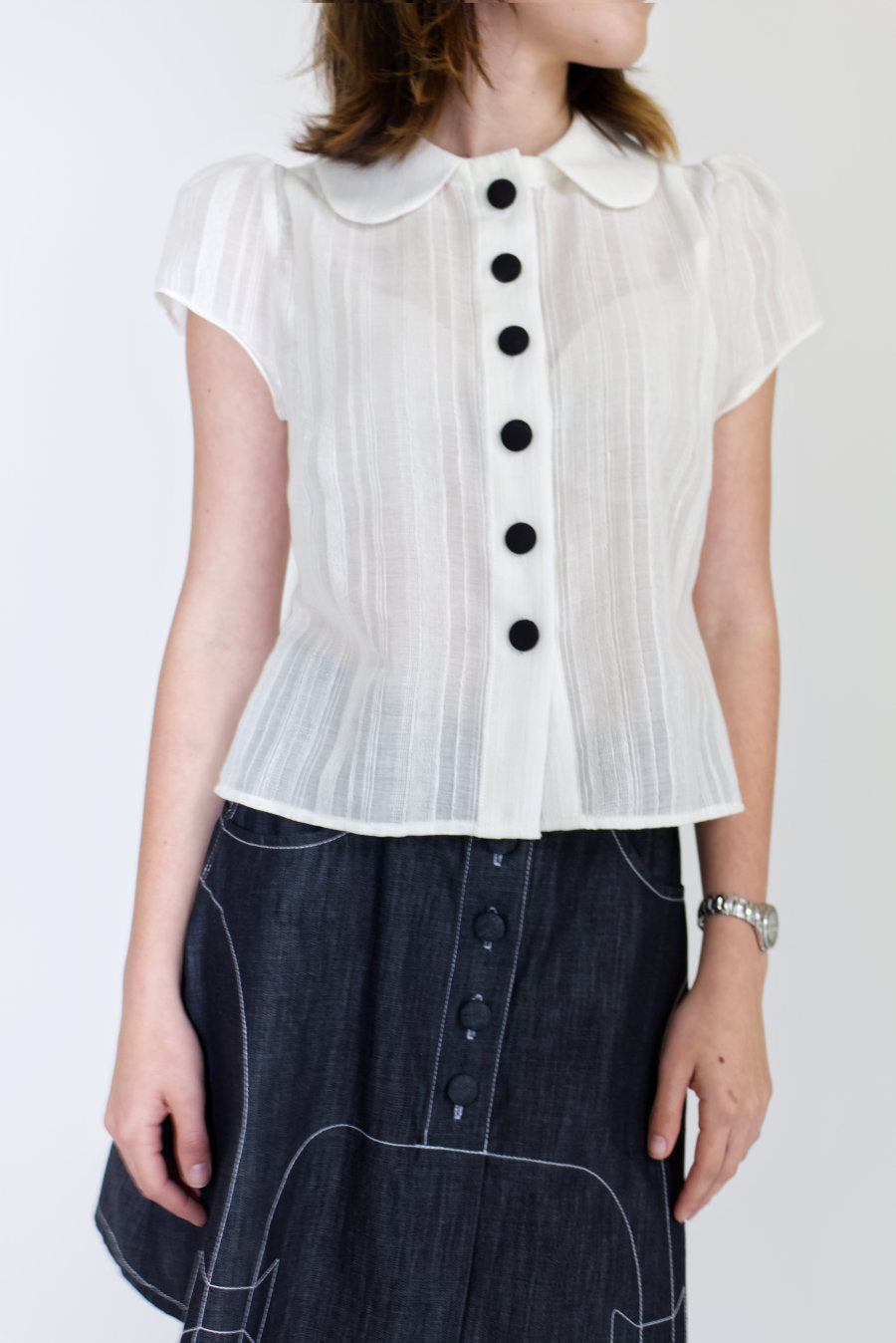 Odette Ivory Cotton Blouse