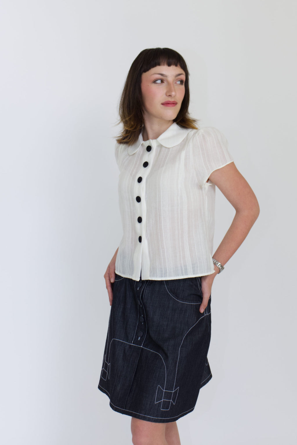 Odette Ivory Cotton Blouse
