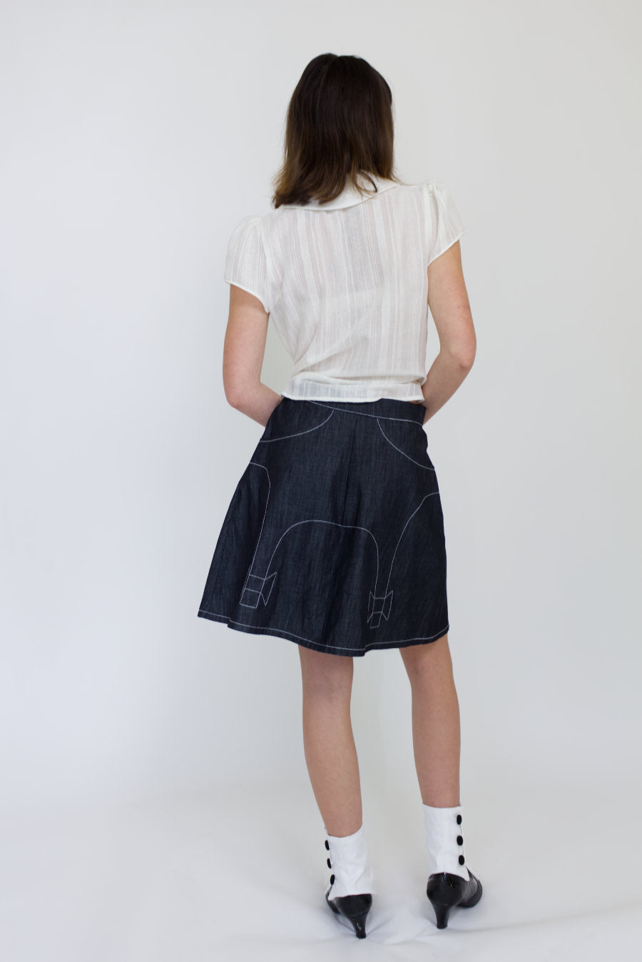 Tuxedo Denim Skirt