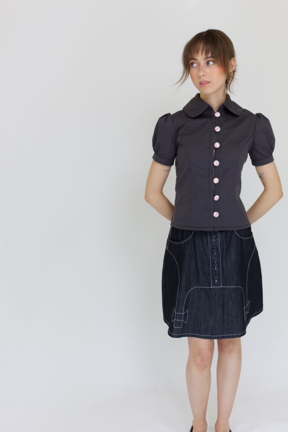 Tuxedo Denim Skirt