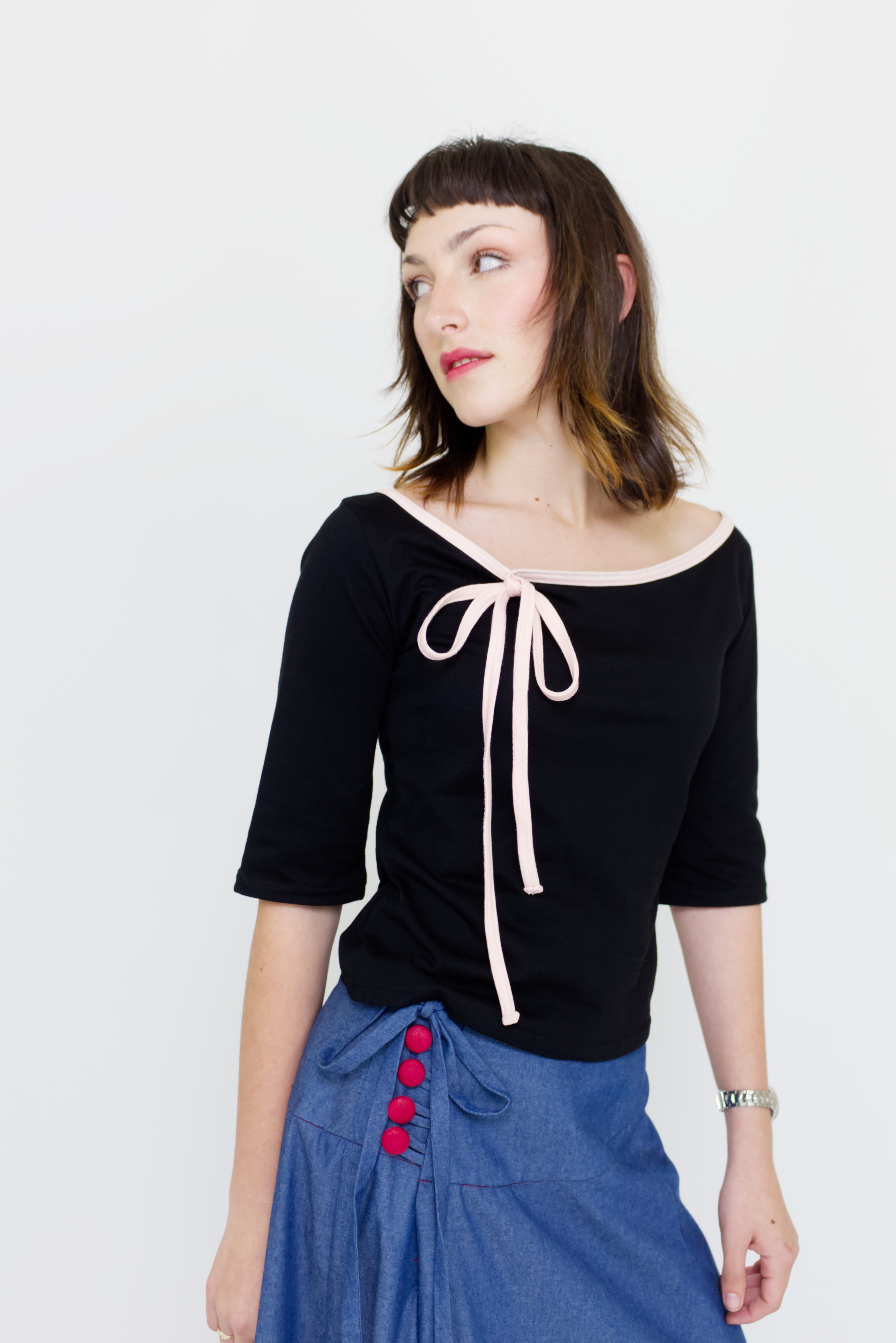 Britney Jersey Boat Neck Top