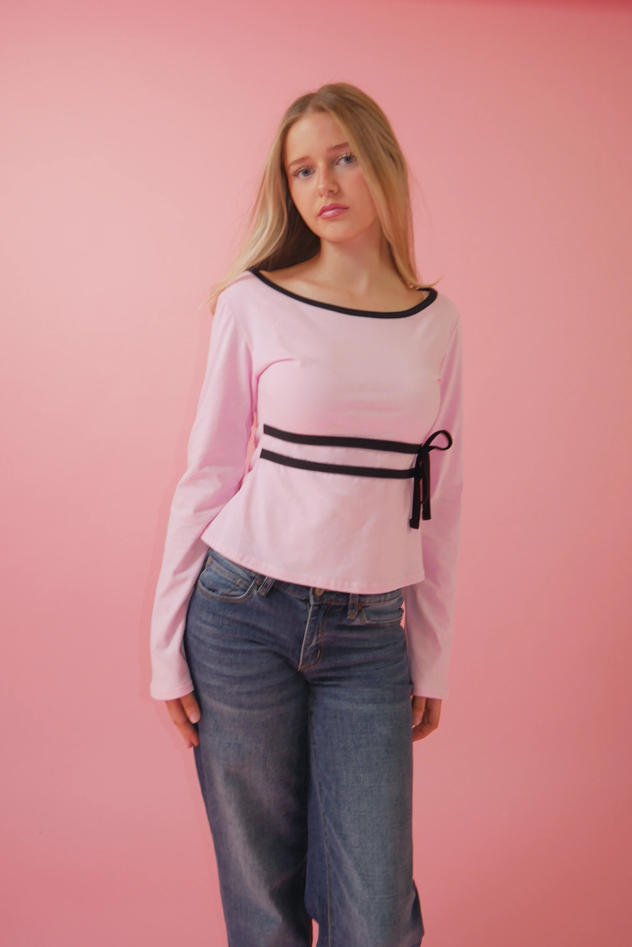 Antoinette - Baby Pink Cotton Long Sleeve