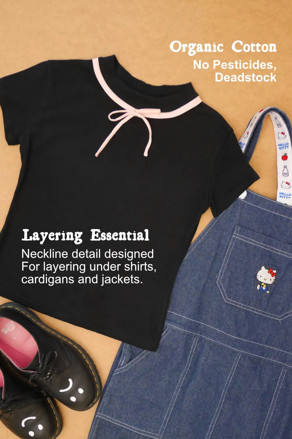 Sabrina - Cotton Black Baby Tee